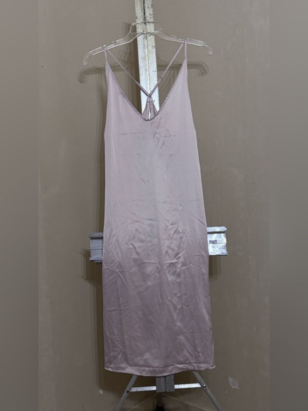 Stars Above Blush Pink Slip Dress with Gold hardware Sz L